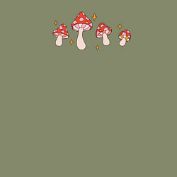 Свитшот хлопковый мужской Грибы мухоморы в ретро стиле, цвет: авокадо — фото 2