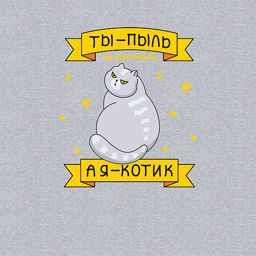 Мужской свитшот Ты-пыль во вселенной, а я - котик / Меланж – фото 3