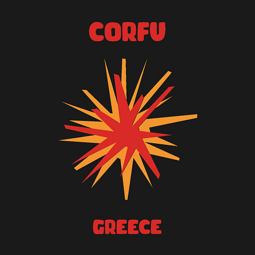 Мужской свитшот Корфу - Греция / Черный – фото 3