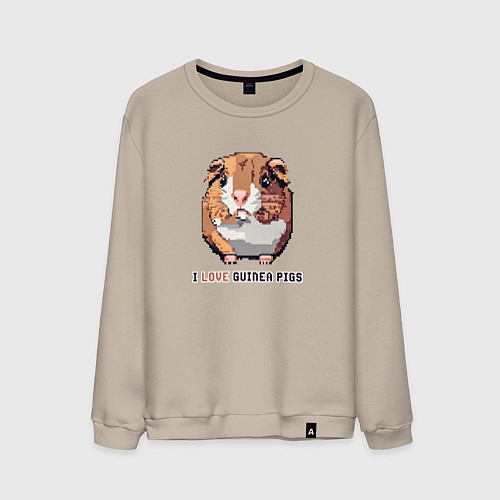 Мужской свитшот Пиксель морская свинка / Миндальный – фото 1