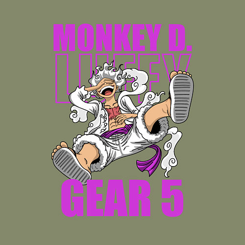 Мужской свитшот Луффи - гир 5 / Авокадо – фото 3