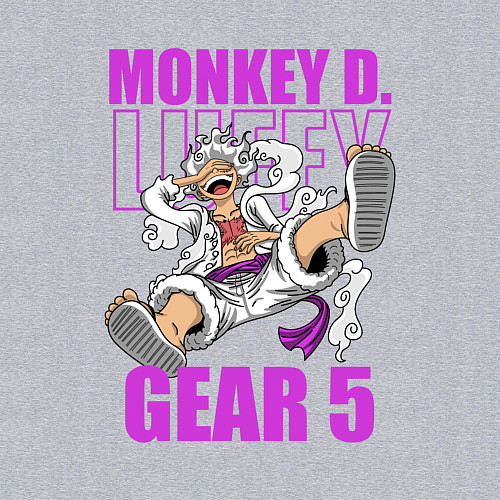 Мужской свитшот Луффи - гир 5 / Меланж – фото 3