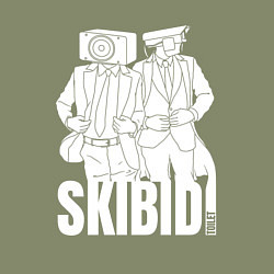 Свитшот хлопковый мужской Skibidi Toilet Cameraman and Speakerman, цвет: авокадо — фото 2