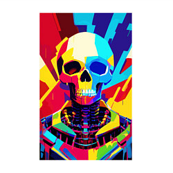 Свитшот хлопковый мужской Pop art skull, цвет: белый — фото 2