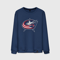 Свитшот хлопковый мужской Columbus blue jackets - hockey team - emblem, цвет: тёмно-синий