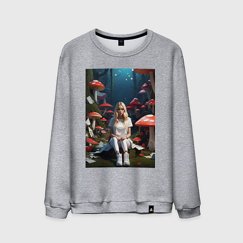 Мужской свитшот Alice in Wonderland / Меланж – фото 1