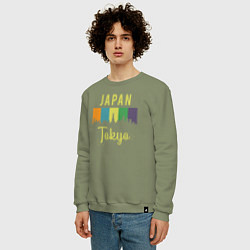 Свитшот хлопковый мужской Токио Япония, цвет: авокадо — фото 2