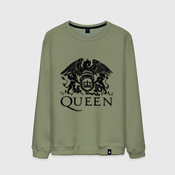 Свитшот хлопковый мужской Queen - logo, цвет: авокадо