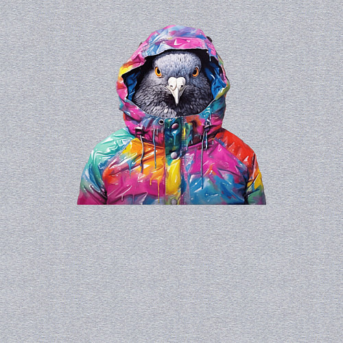 Мужской свитшот Голубь в яркой куртке / Меланж – фото 3
