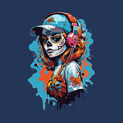 Свитшот хлопковый мужской Девушка калавера, цвет: тёмно-синий — фото 2