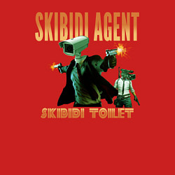 Свитшот хлопковый мужской Skibidi toilet agent, цвет: красный — фото 2