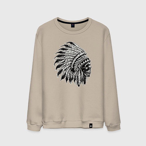 Мужской свитшот Индеец шаман / Миндальный – фото 1