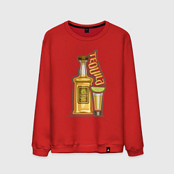 Свитшот хлопковый мужской Текила с лаймом, цвет: красный