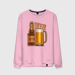 Свитшот хлопковый мужской Light beer, цвет: светло-розовый