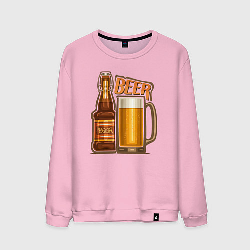 Мужской свитшот Light beer / Светло-розовый – фото 1
