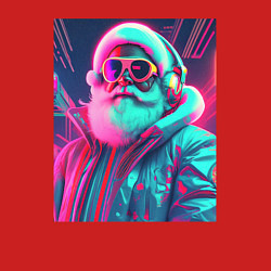 Свитшот хлопковый мужской Модный Санта в неоновом свете, цвет: красный — фото 2