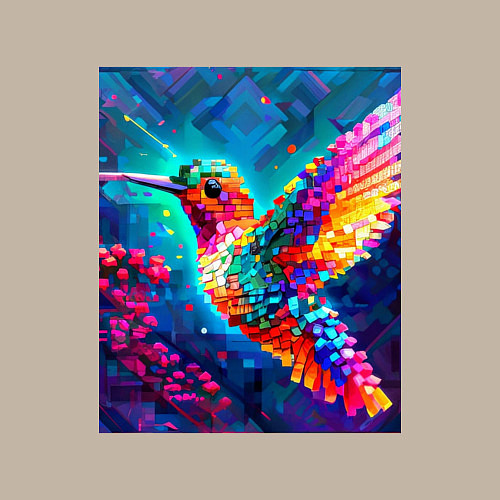 Мужской свитшот Колибри собирает нектар / Миндальный – фото 3