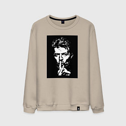 Свитшот хлопковый мужской David Bowie - Silence, цвет: миндальный