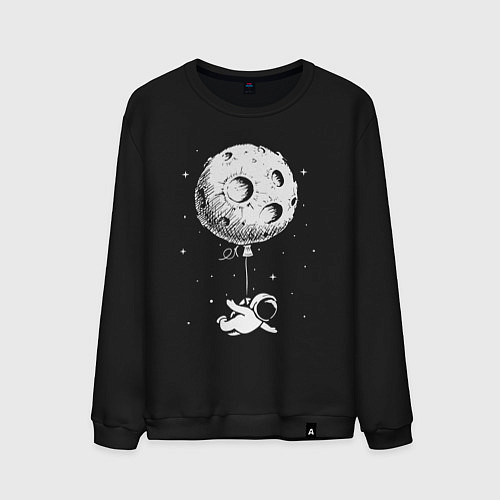 Мужской свитшот Moon balloon / Черный – фото 1