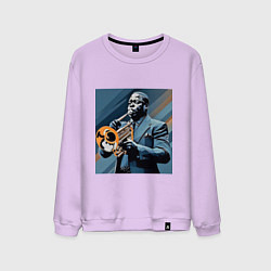 Свитшот хлопковый мужской Темнокожий трубач, цвет: лаванда