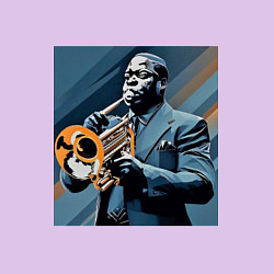 Свитшот хлопковый мужской Темнокожий трубач, цвет: лаванда — фото 2