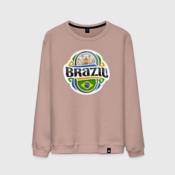 Свитшот хлопковый мужской Brazil adventure, цвет: пыльно-розовый