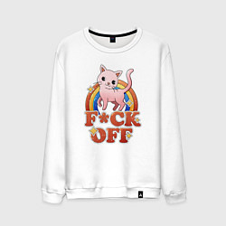 Мужской свитшот F*ck off cat retro