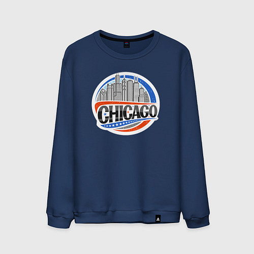 Мужской свитшот Chicago / Тёмно-синий – фото 1