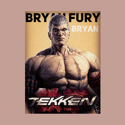 Мужской свитшот Tekken 8 Bryan Fury / Пыльно-розовый – фото 3
