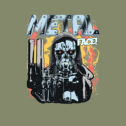 Свитшот хлопковый мужской Терминатор - metal face, цвет: авокадо — фото 2