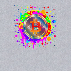Свитшот хлопковый мужской Биткоин-монета, цвет: меланж — фото 2
