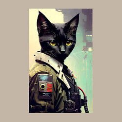 Свитшот хлопковый мужской Cool cat - cyberpunk, цвет: миндальный — фото 2