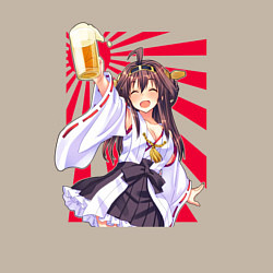 Свитшот хлопковый мужской Пиво - тян, цвет: миндальный — фото 2