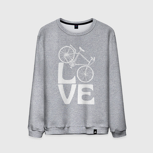 Мужской свитшот Любовь велосипедиста / Меланж – фото 1