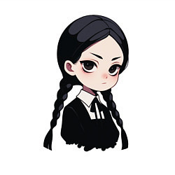 Свитшот хлопковый мужской Уэнсдей Аддамс в аниме стиле, цвет: белый — фото 2