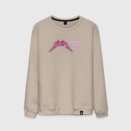 Мужской свитшот Kenergy - metallica and barbie style / Миндальный – фото 1