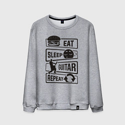 Мужской свитшот Eat sleep guitar repeat