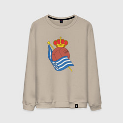 Свитшот хлопковый мужской Real Sociedad fc club, цвет: миндальный