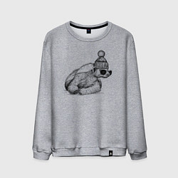 Свитшот хлопковый мужской Медоед стильный, цвет: меланж