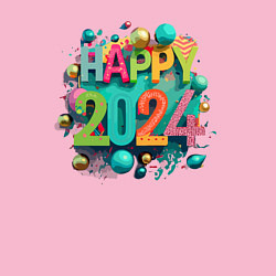 Свитшот хлопковый мужской Happy 2024, цвет: светло-розовый — фото 2