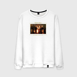 Свитшот хлопковый мужской Cradle of Filth: trouble, цвет: белый