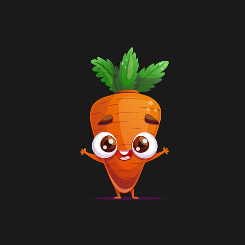 Мужской свитшот Морковка кавайная / Черный – фото 3