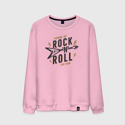 Свитшот хлопковый мужской Power of rock n roll, цвет: светло-розовый
