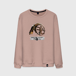 Свитшот хлопковый мужской Frontline Assembly - 3D Logo, цвет: пыльно-розовый