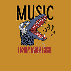 Свитшот хлопковый мужской Music is my live, цвет: горчичный — фото 2