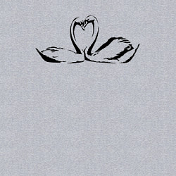 Свитшот хлопковый мужской Пара лебедей трафарет, цвет: меланж — фото 2