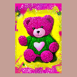 Свитшот хлопковый мужской Розовый мишка плюшевый, цвет: пыльно-розовый — фото 2