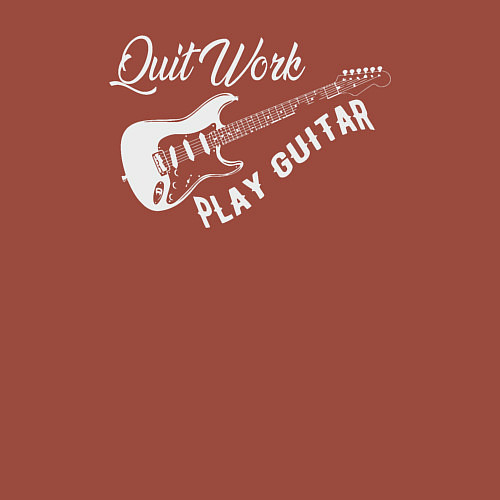 Мужской свитшот Бросай работу и играй на гитаре / Кирпичный – фото 3