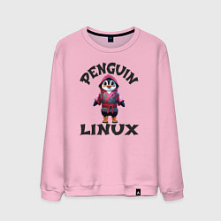 Мужской свитшот Система линукс пингвин в кимоно