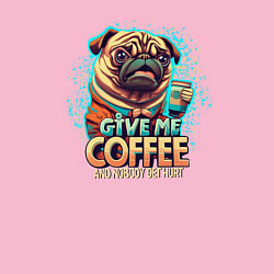 Свитшот хлопковый мужской Give me coffee, цвет: светло-розовый — фото 2